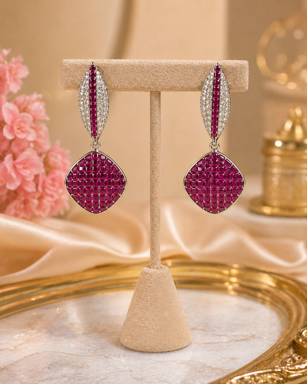 Ruby Spark Drop Earrings