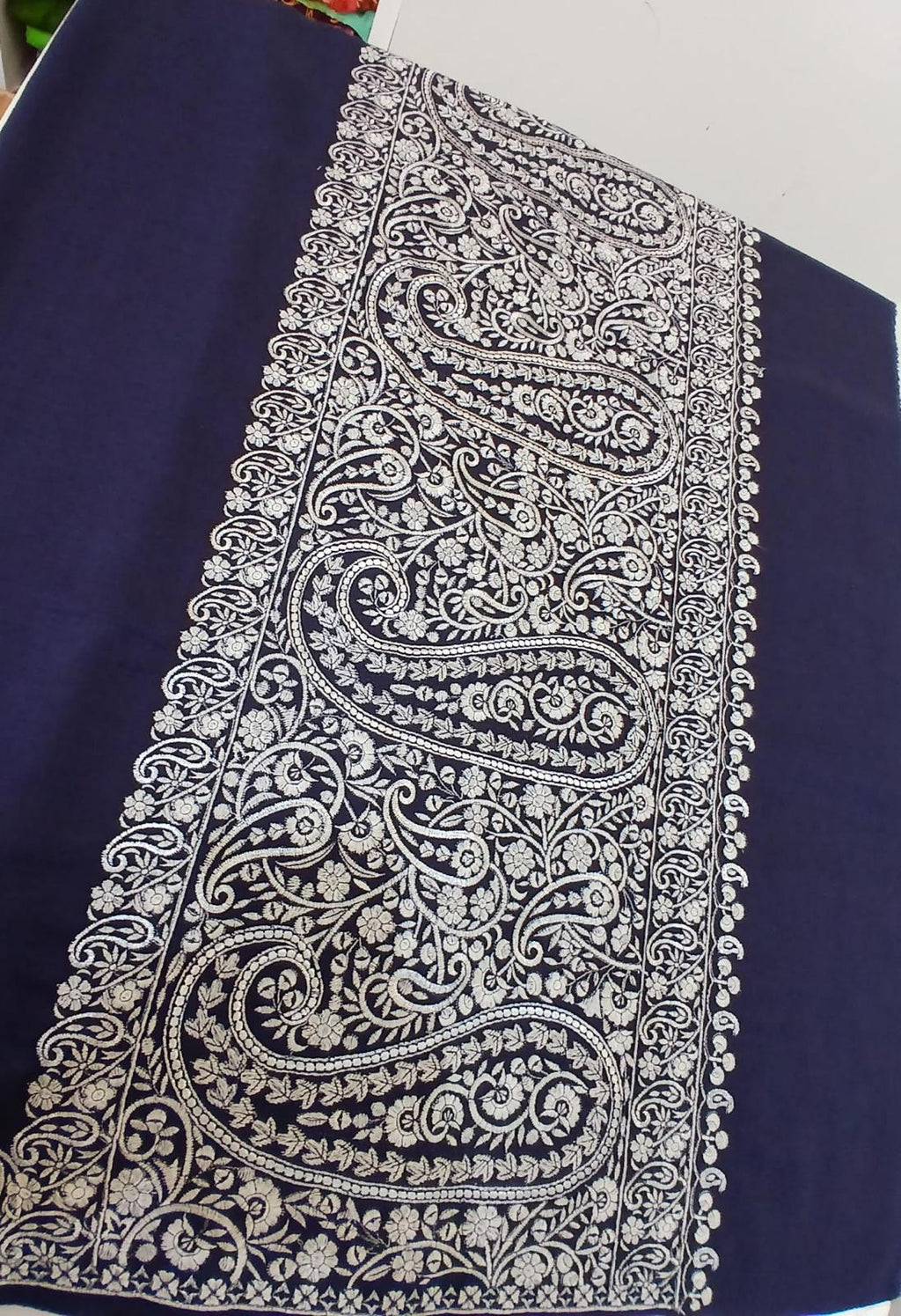 Black & Ivory Paisley Kashmiri Shawl