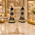 Black & Pearl Classic Jhumka