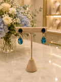 Blue Teardrop Crystal Drop Earrings