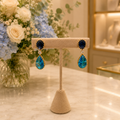 Blue Teardrop Crystal Drop Earrings