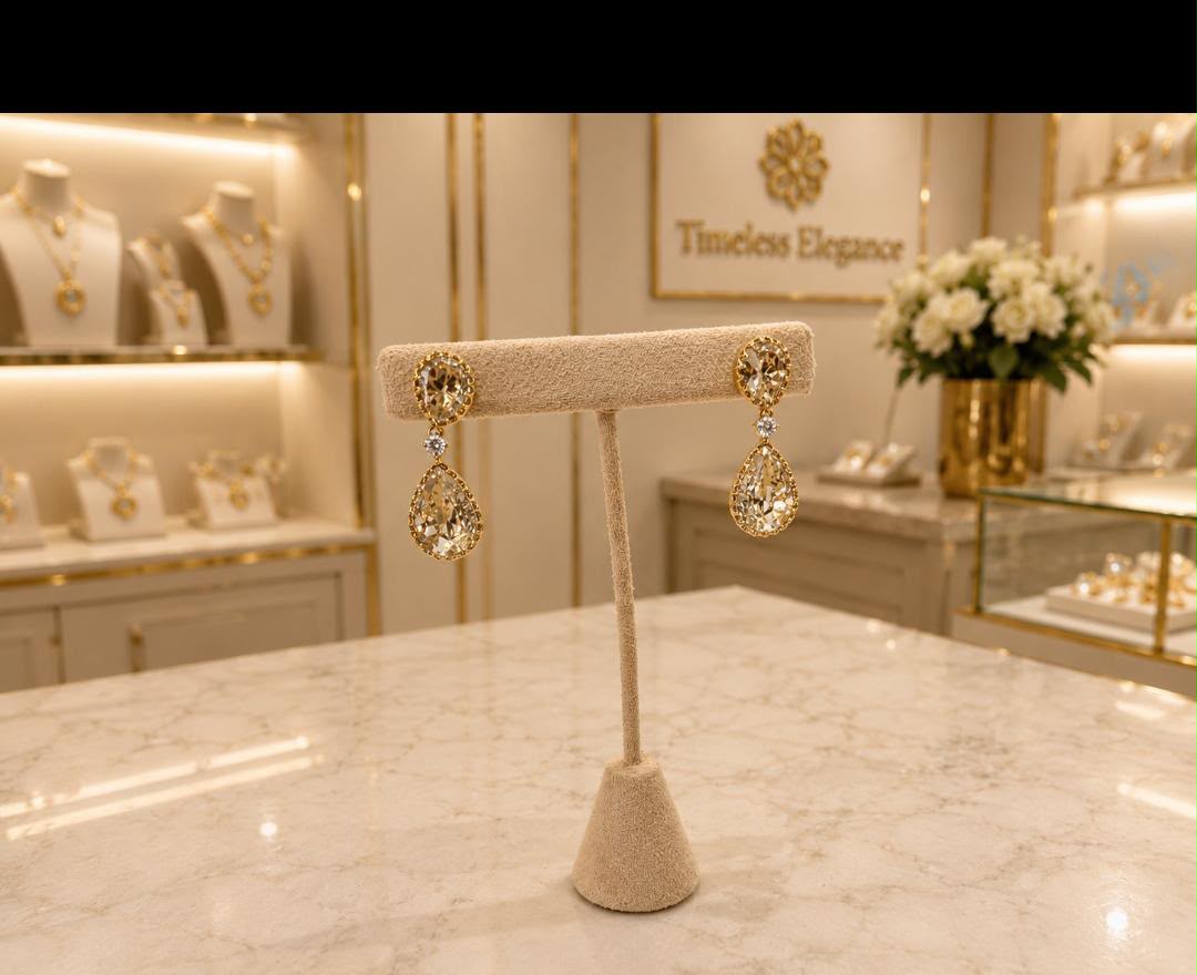 Champagne Crystal Teardrop Earrings
