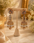Golden Crystal Jhumka Earrings