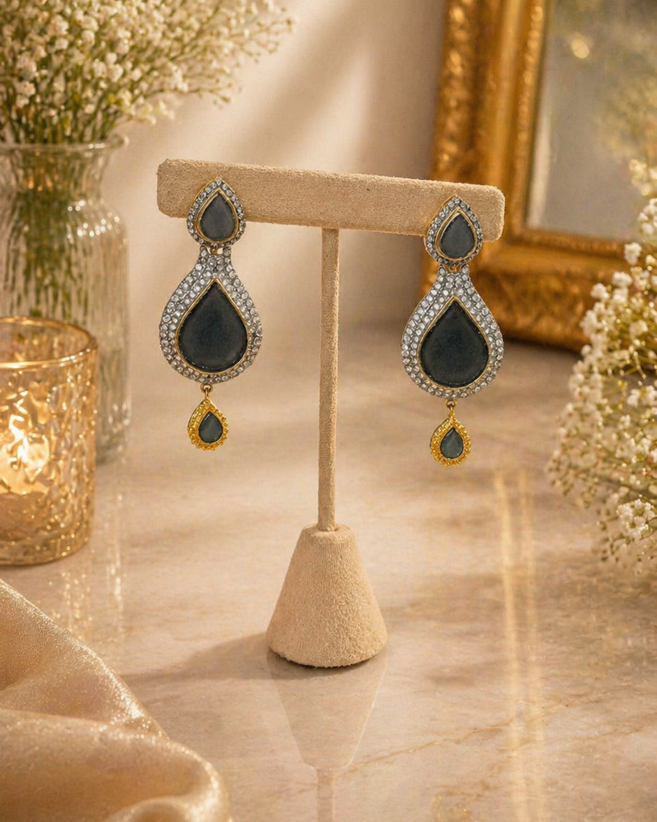 Midnight Teardrop Statement Earrings