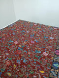 Crimson Bloom Kashmiri Multicolor Floral Printed Shawl