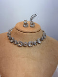 Elegant Crystal Choker Necklace Set with Stud Earrings – Minimal Luxury Jewelry