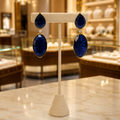Elegant Blue Gemstone Drop Earrings for Women
