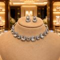 Elegant Crystal Choker Necklace Set with Stud Earrings – Minimal Luxury Jewelry