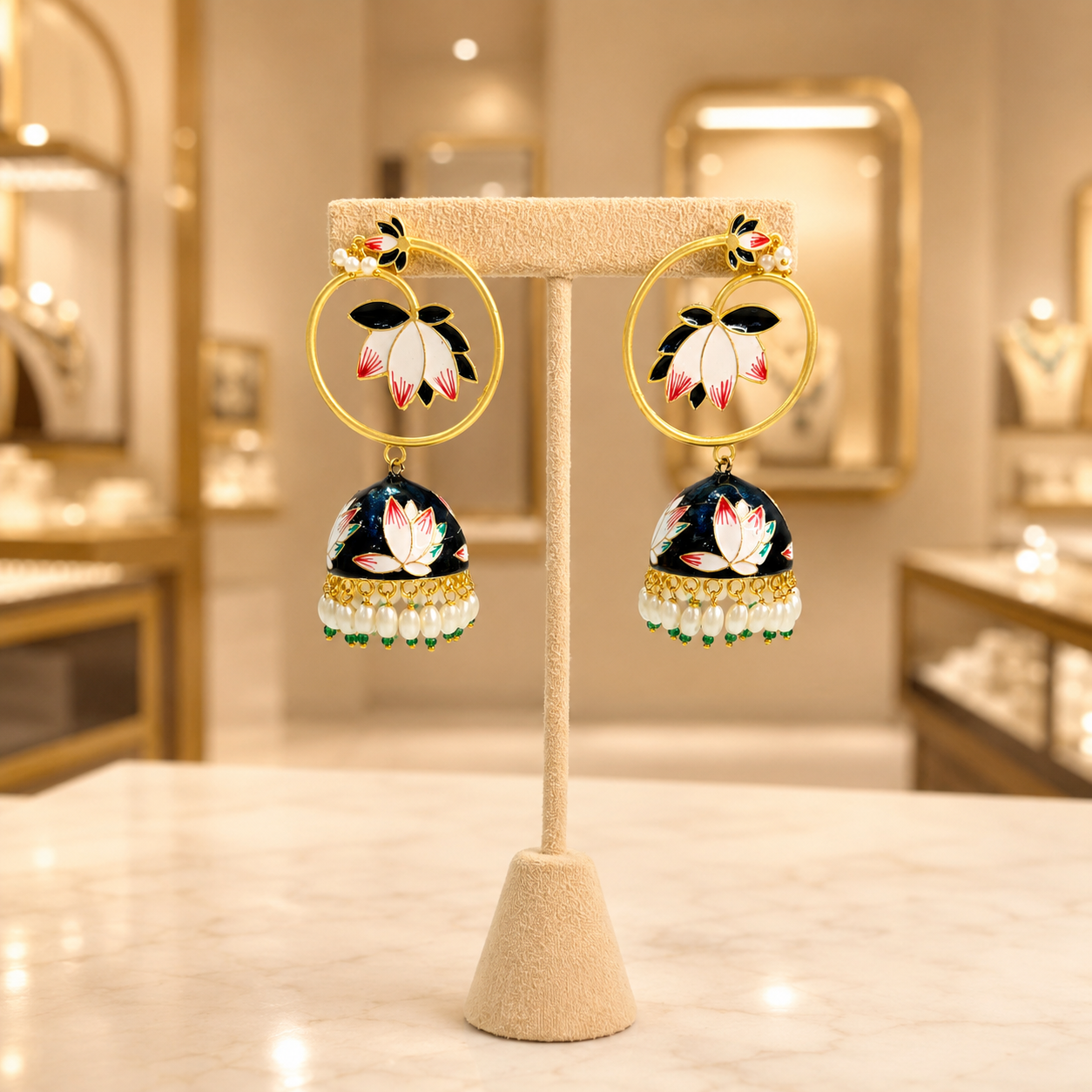 Elegant Floral Jhumka Earrings for Women