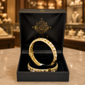 Elegant Gold-Plated Stone Bangle Set for Women