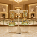 Elegant Mint Green Jhumka Earrings for Women