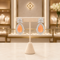 Elegant Peach Stone Drop Earrings for Women