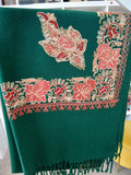 Emerald Rose Kashmiri Embroidered Shawl