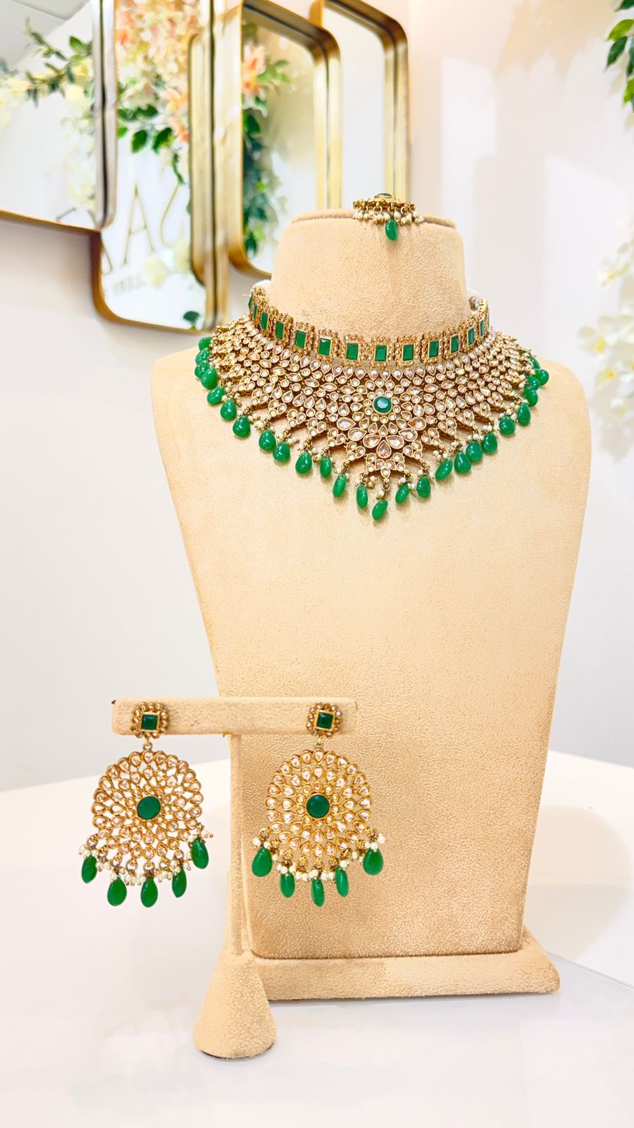Emerald Kundan Bridal Choker Set