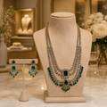 Emerald Multi-Layer Statement Necklace Set