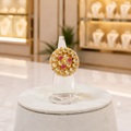 Gold-Tone Clear & Pink Stone Cluster Ring