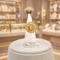Gold-Tone Clear Stone Floral Ring