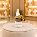 Gold-Tone Multicolour Stone Cluster Ring