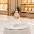 Gold-Tone Pink Oval Stone Ring