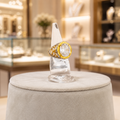 Gold & Silver-Tone Oval Clear Stone Ring