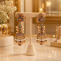 Golden Crystal Jhumka Earrings