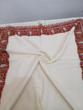 Ivory Paisley Kashmiri Embroidered Shawl