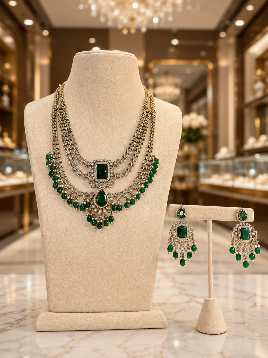 Handcrafted Kundan Long Mala with Seed Pearls