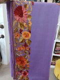 Lavender Bloom Kashmiri Embroidered Shawl