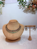 Luxury Emerald Drop Statement Necklace Set with Matching Earrings – Bridal & Party Wear