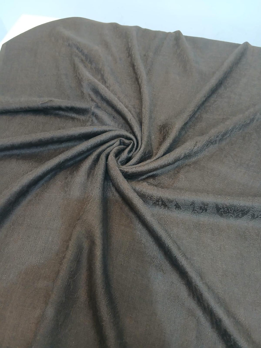 Midnight Black Classic Kashmiri Plain Pashmina Shawl
