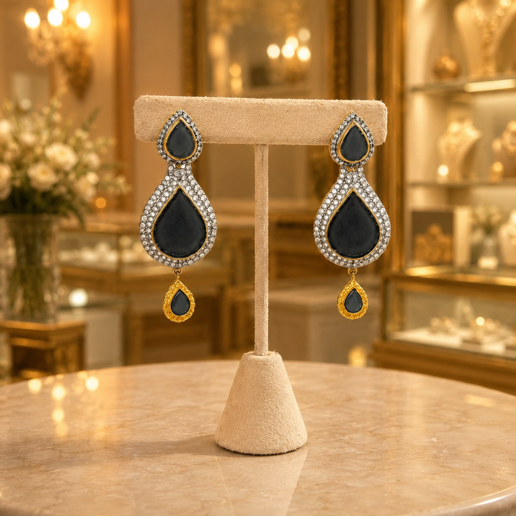 Midnight Teardrop Statement Earrings