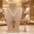 Pearl Drop Ruby Pendant Set