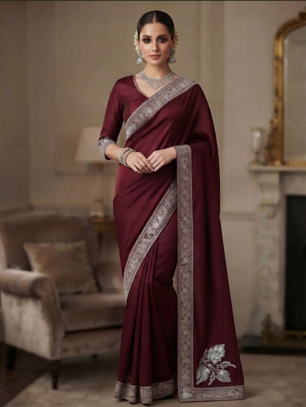 Zari (Tilla) Crepe Saree