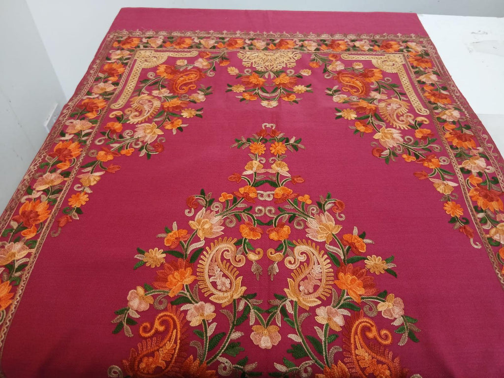 Rosewood Bloom Kashmiri Shawl