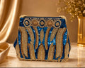 Royal Blue Sequin Beaded Clutch Bag