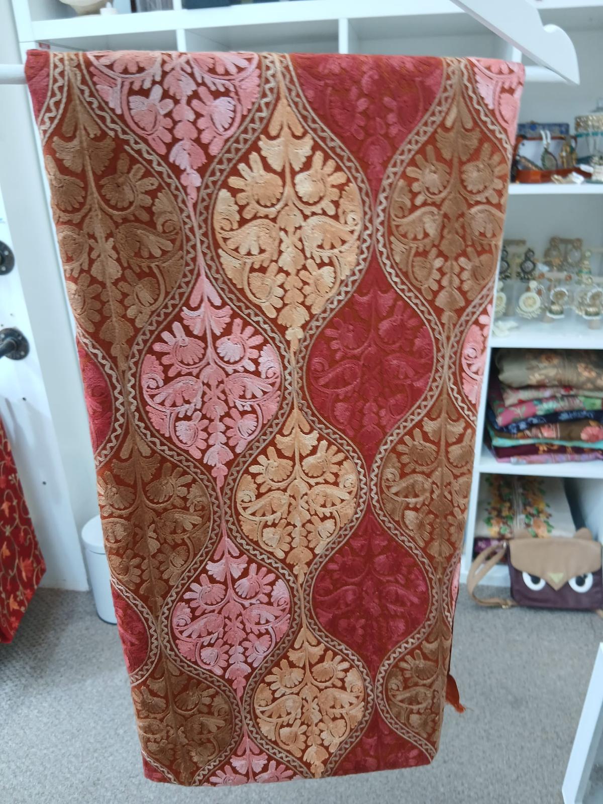 Ruby Rose Kashmiri Jacquard Embroidered Shawl Wrap