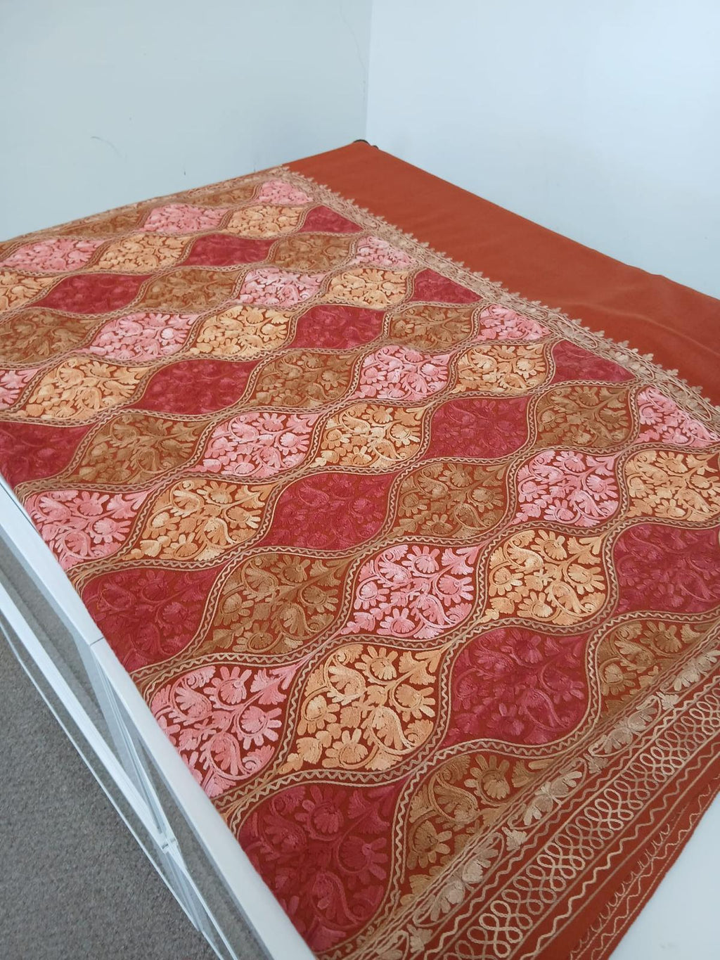 Ruby Rose Kashmiri Jacquard Embroidered Shawl Wrap