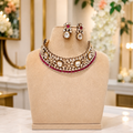 Ruby Kundan Choker Set with Matching Stud Earrings