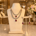Ruby Red Tiered Crystal Set