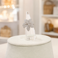 Silver-Tone Crystal Flower Ring with Layered Petals