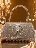 Silver Crystal Embellished Bridal Handbag