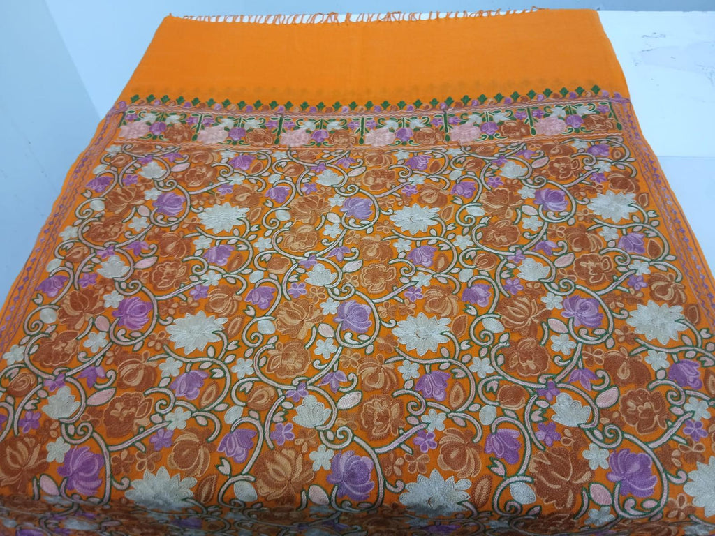 Sunset Garden Kashmiri Embroidered Shawl