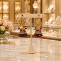 Traditional Maroon Jhumka Earrings