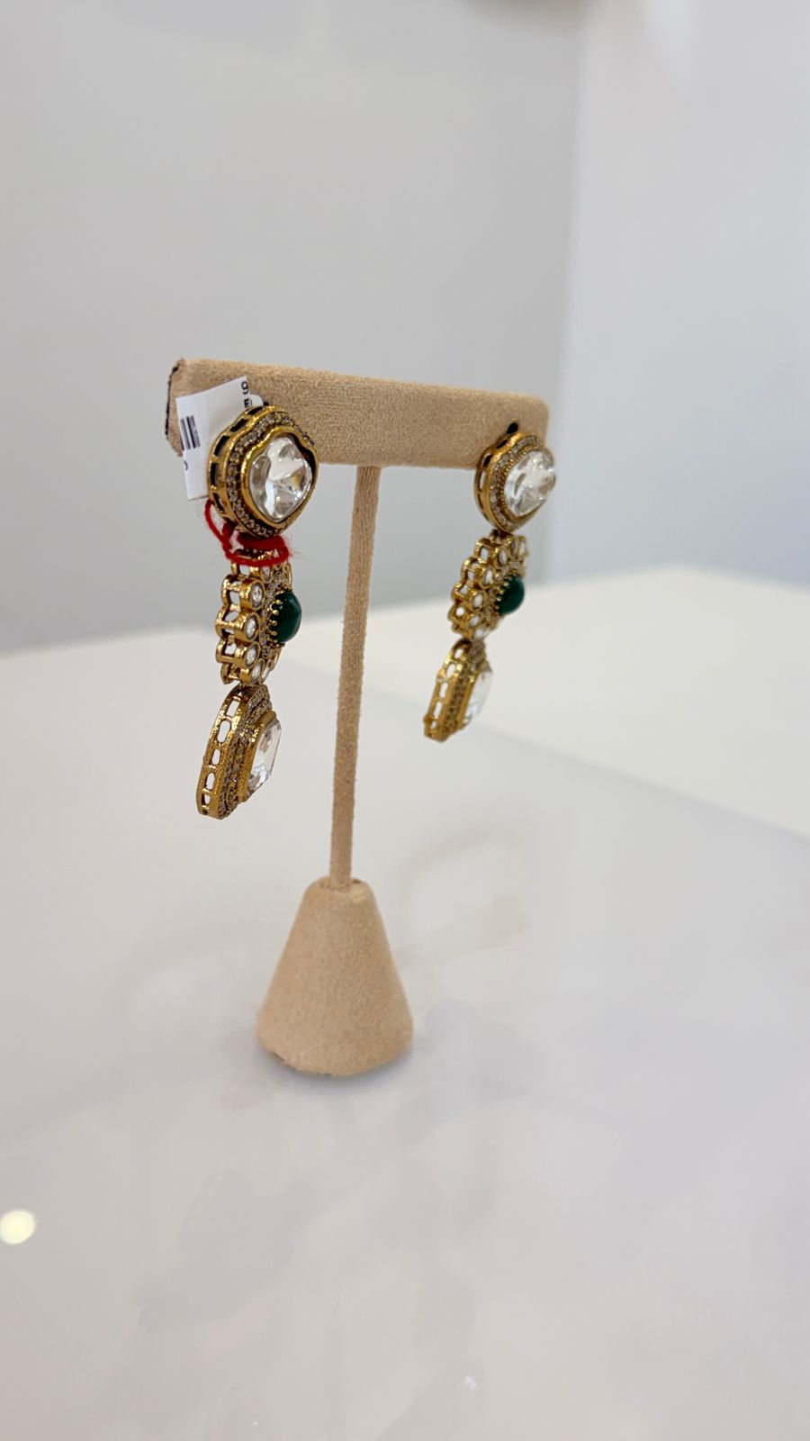 Emerald Kundan Drop Earrings