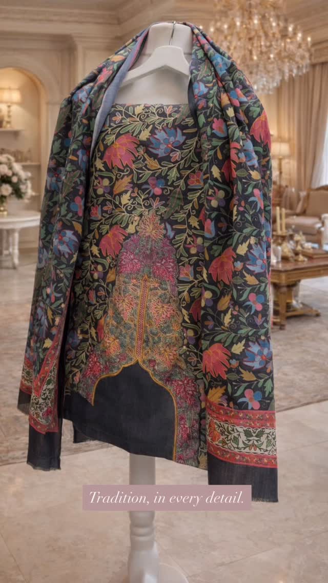 Midnight Bloom Unstitched Suit