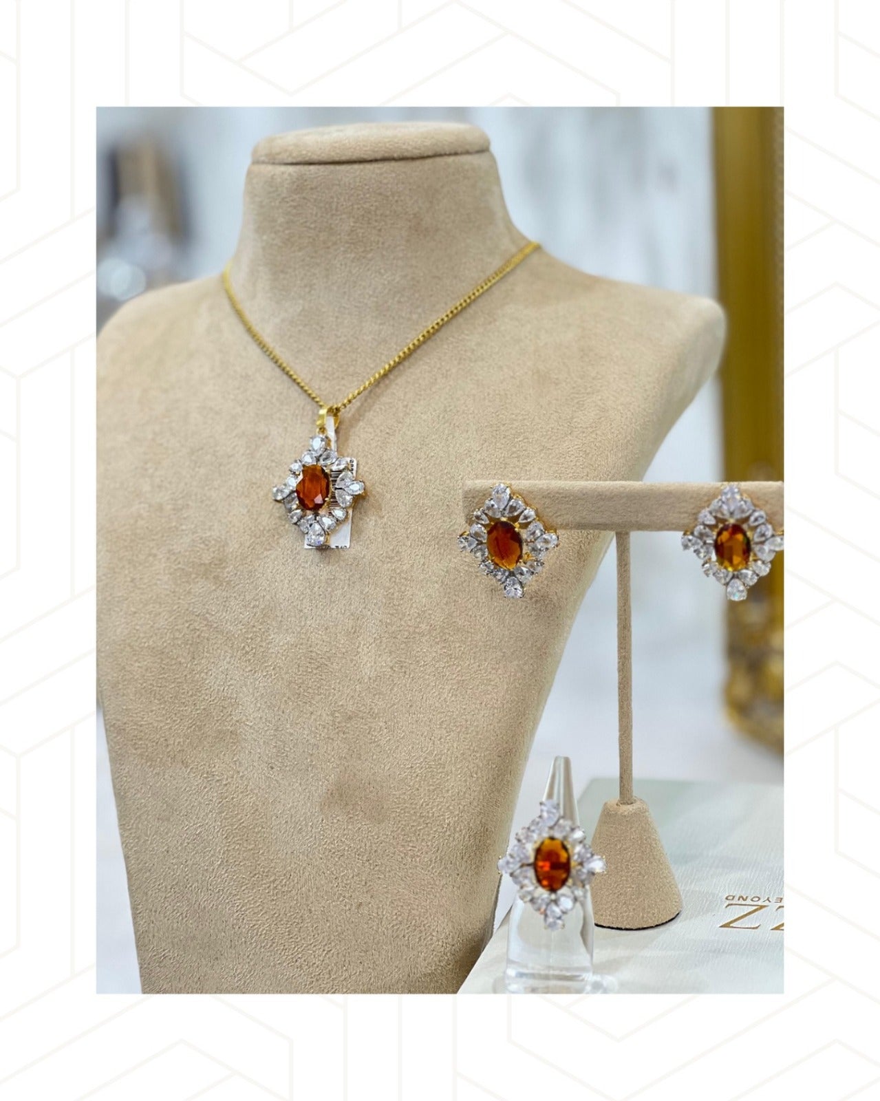 Amber Crystal Starburst Set