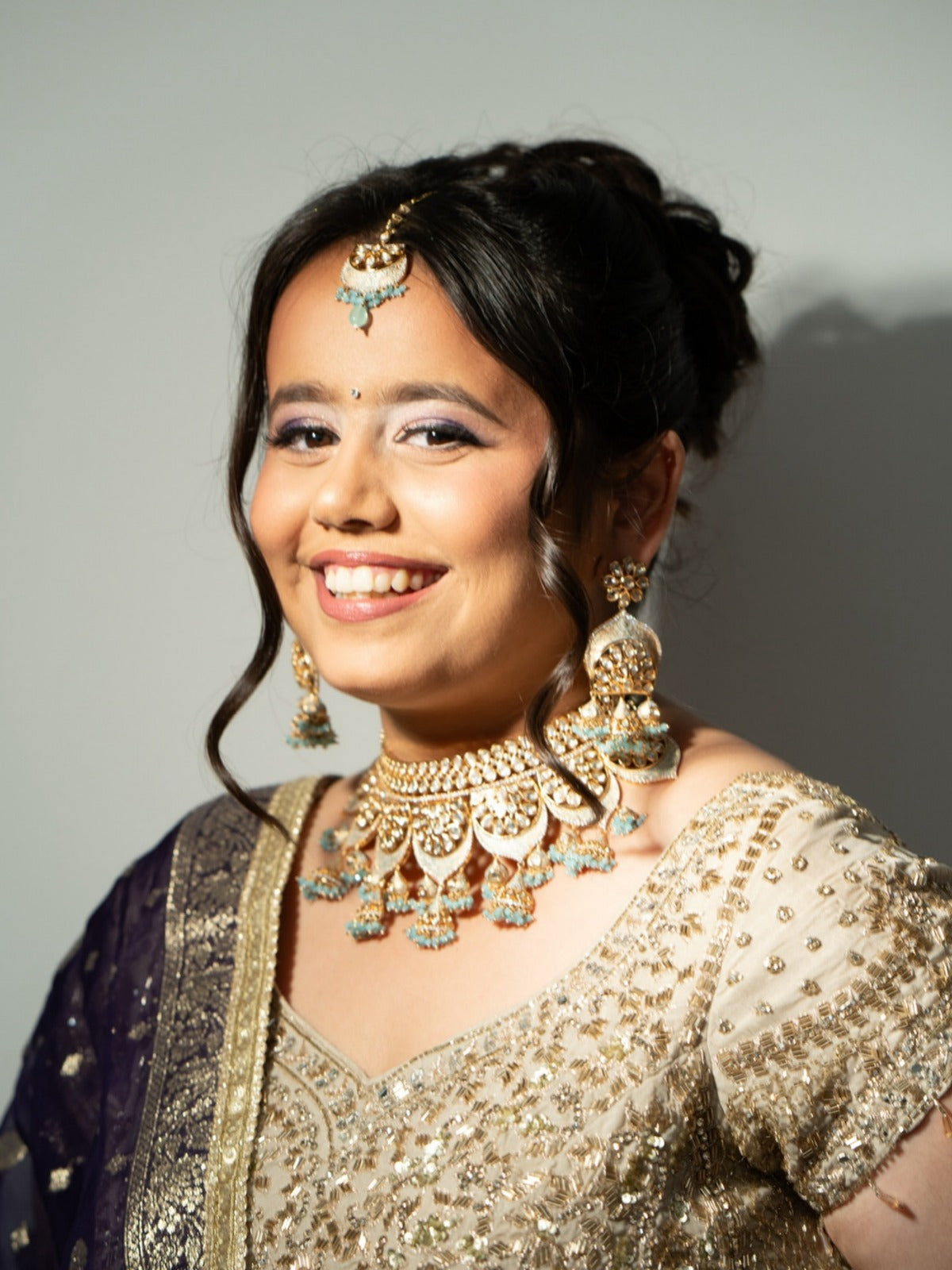 Mint Green Bridal Choker & Earrings Set