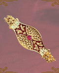 Ornate Maroon Enamel Kada
