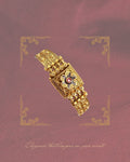 Antique Gold Flower Motif Bangle