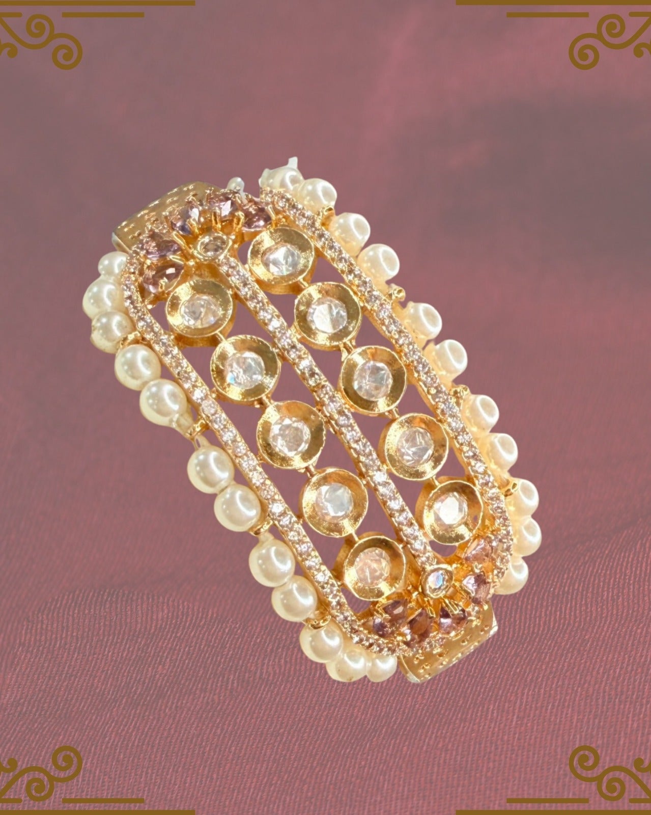 Pearl & Polki Openwork Bracelet
